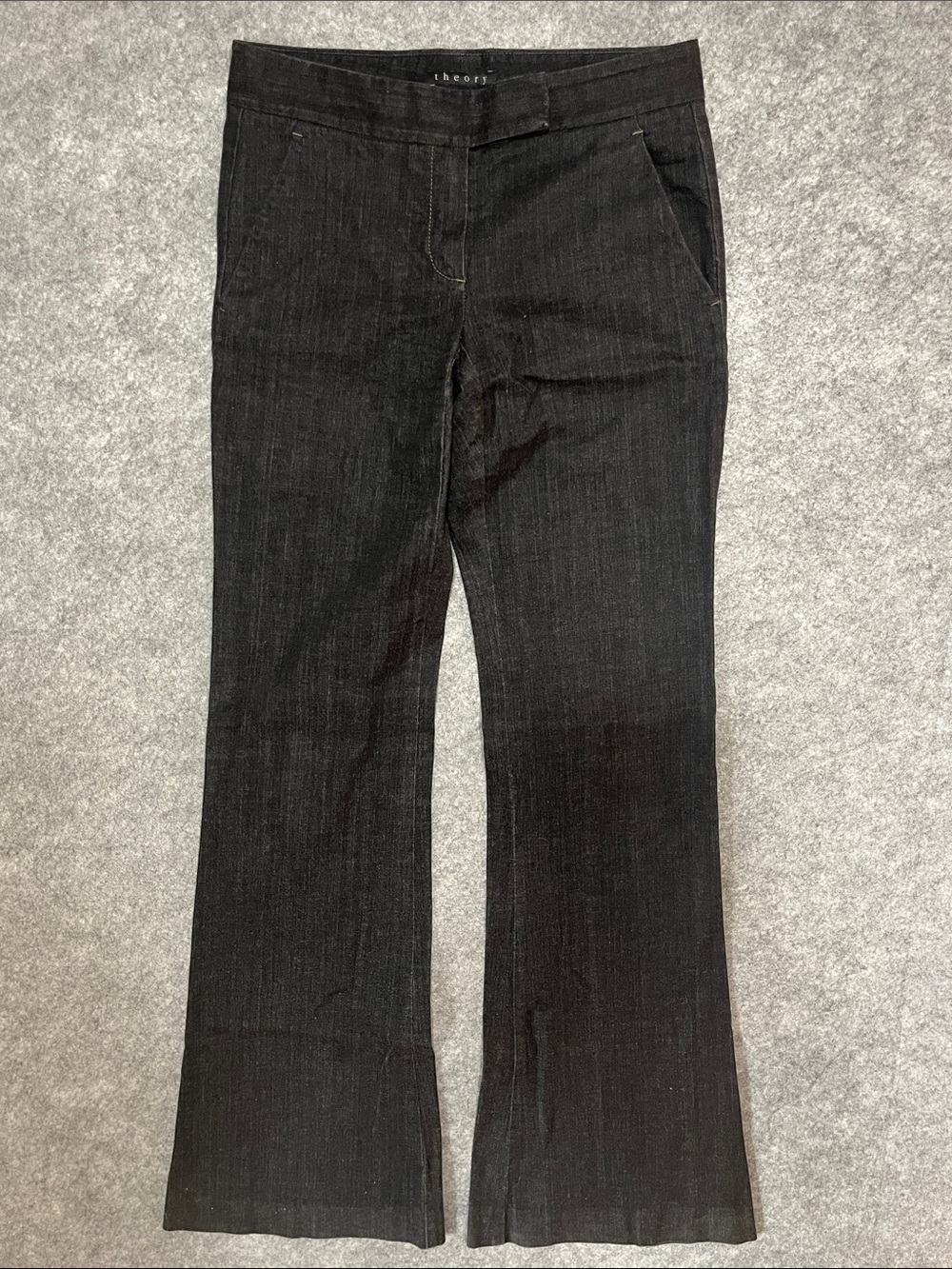 Theory Black Flare Wide-Leg Jeans